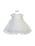 Little Girls White Embroidered Overlaid Key-Hole Back Baptism Dress 2T-6 - SophiasStyle.com